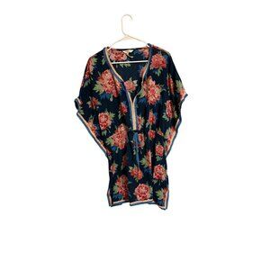 Womens Matilda Jane Navy & Pink Floral  Cook Shade Swim Cover up size medium